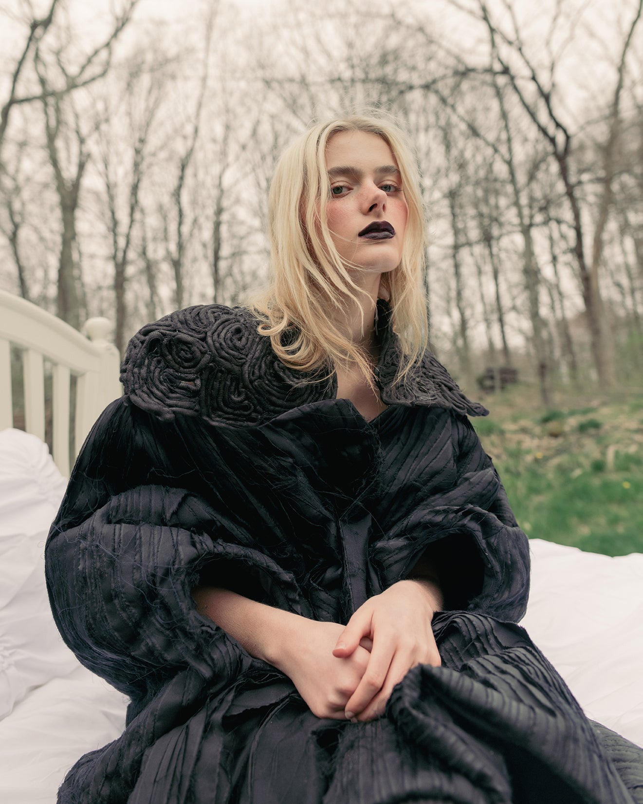 Hronia Pleated Cocoon Coat