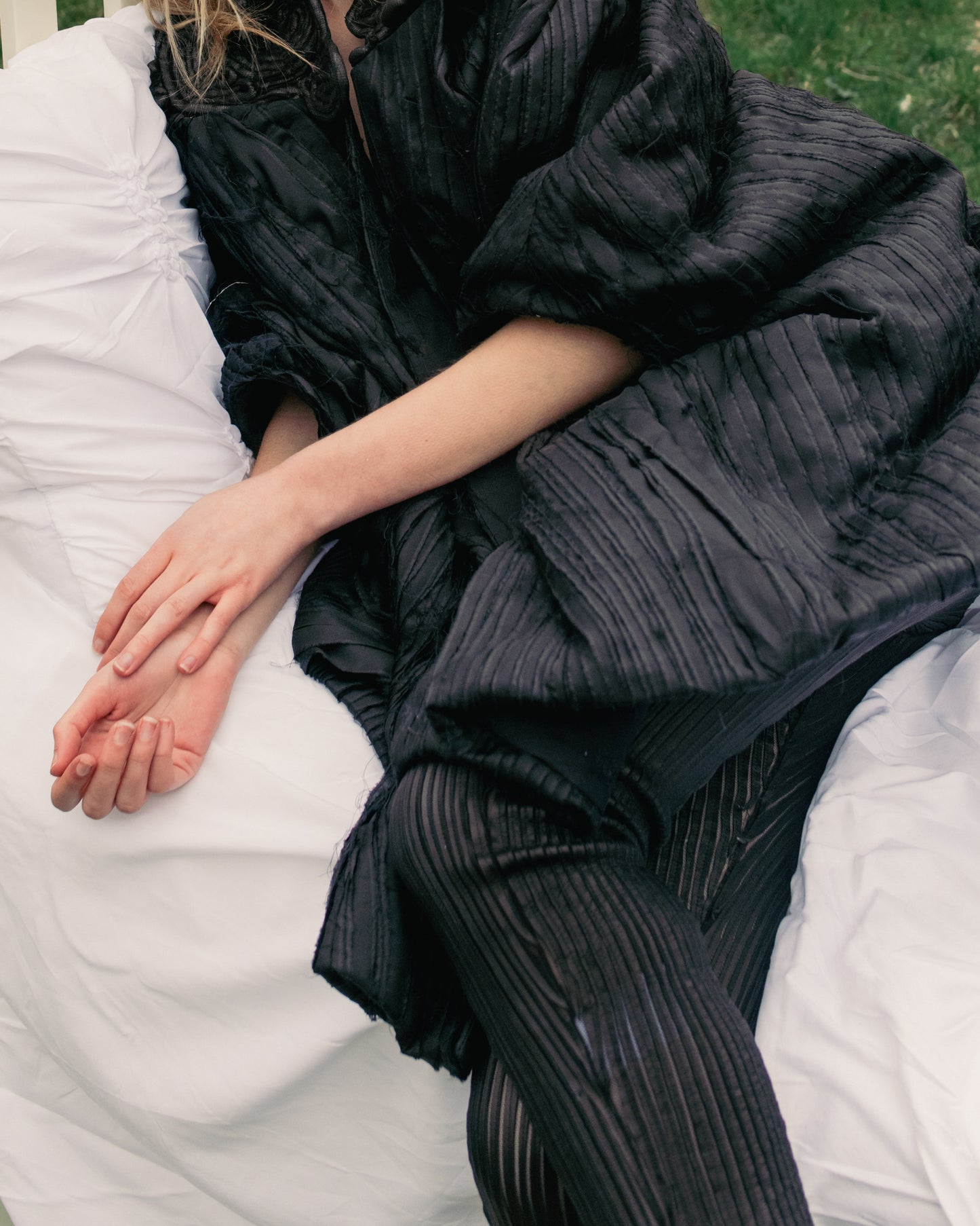 Hronia Pleated Cocoon Coat